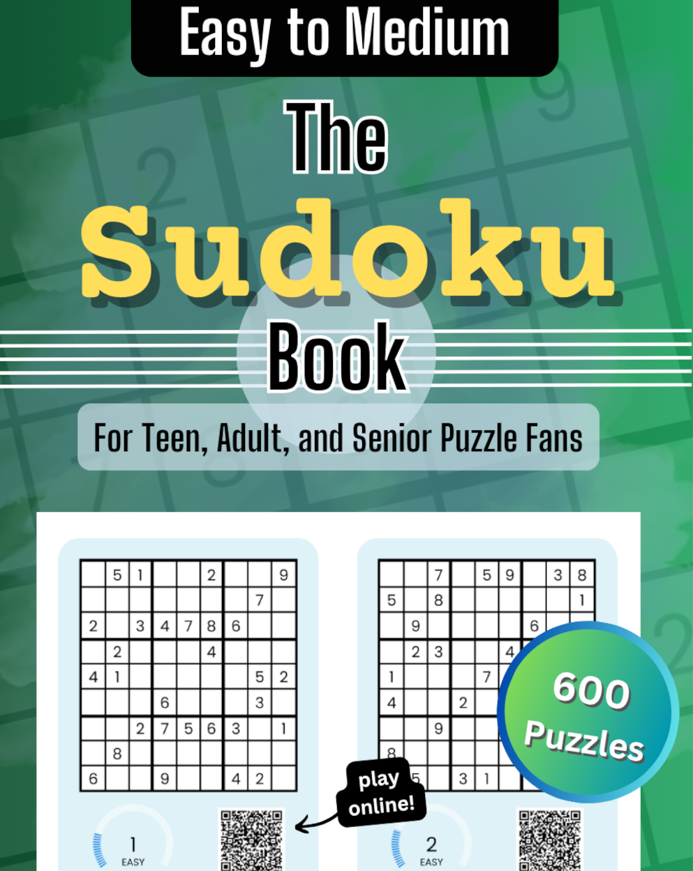 Cover of Easy to Medium Sudoku Book