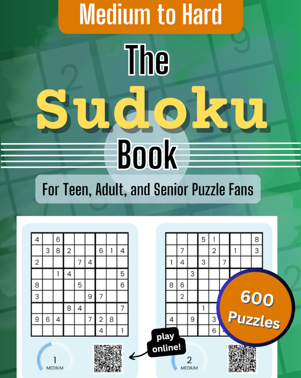 Cover of Medium to Hard Sudoku Book